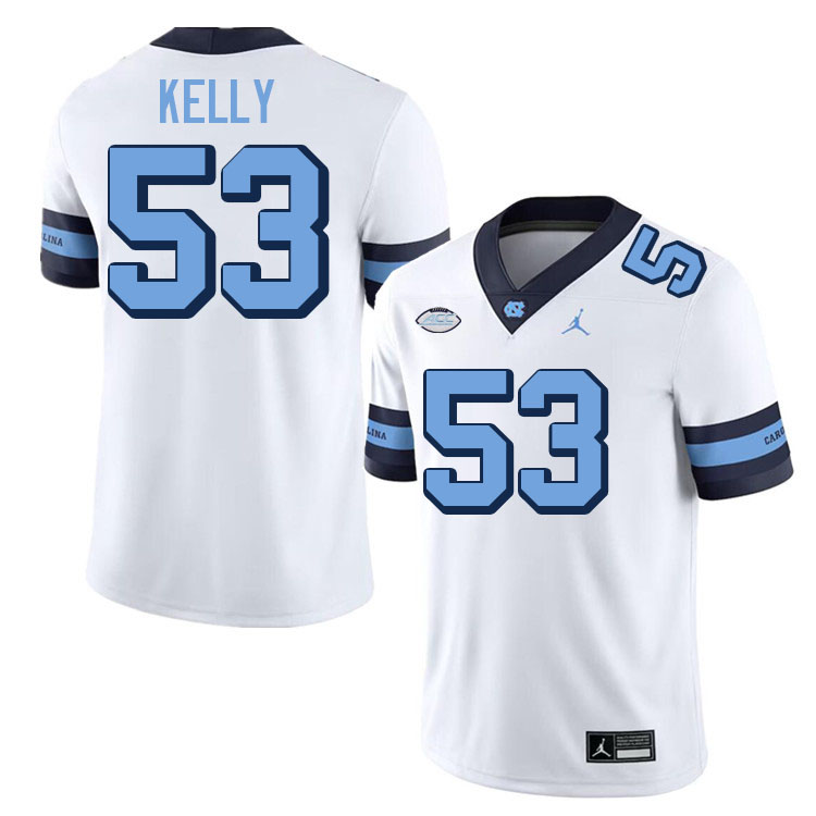 #53 Christo Kelly North Carolina Tar Heels College Football Jersey Stitched-Retro White